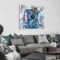 Preview: Alec: Bild von einem Schäferhund Mischling in Digitaler Popart, bunt mit dicken Outlines. Hängt in einem Wohnzimmer an der Wand