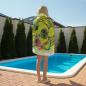 Preview: Strandtuch, Badetuch, Saunatuch mit buntem Hundemotiv in digitaler Popart mit Hunde Motiv Amy3