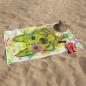 Preview: Strandtuch, Badetuch, Saunatuch mit buntem Hundemotiv in digitaler Popart mit Hunde Motiv Amy3