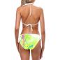 Preview: Bikini in einem hellgrün von hinten zu sehen. Der Bikini ist im Triangel-Stil geschnitten und mit einem weißen Bündchen abgesetzt
