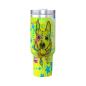 Preview: Tumbler mit Hundemotiv Amy3 - Edelstahl, Becher, 1L, mit Strohhalm, bunt, Motive in Digitaler Popart, AmStaff, Staffordshire, SOKA, Listenhund