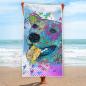Preview: Strandtuch, Badetuch, Saunatuch mit buntem Hundemotiv in digitaler Popart mit Hunde Motiv Contessa
