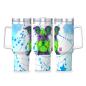 Preview: Tumbler mit Hundemotiv Fido - Edelstahl, Becher, 1L, mit Strohhalm, bunt, Motive in Digitaler Popart, Mischling, Mix, Zergschnauzer, Schnauzer