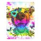 Preview: Decke Hazel -  Fleecedecke, kuschlig, weich, bunt, Motive in Digitaler Popart, 152cm x 203cm, bunt, Staff, Amstaff, Staffordshire, Soka, Listenhund, Bollerkopf, Mix