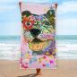 Preview: Strandtuch, Badetuch, Saunatuch mit buntem Hundemotiv in digitaler Popart mit Hunde Motiv Hexe