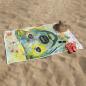 Preview: Strandtuch, Badetuch, Saunatuch mit buntem Hundemotiv in digitaler Popart mit Hunde Motiv Kiki