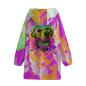 Preview: Die Regenjacke zeigt auf der Rückseite Leo! Die Jacke ist in  Magenta-Lila-orange