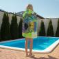 Preview: Strandtuch, Badetuch, Saunatuch mit buntem Hundemotiv in digitaler Popart mit Hunde Motiv Motte2