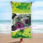 Preview: Strandtuch, Badetuch, Saunatuch mit buntem Hundemotiv in digitaler Popart mit Hunde Motiv Motte4
