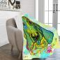 Preview: Decke Paolo -  Fleecedecke, kuschlig, weich, bunt, Motive in Digitaler Popart, 152cm x 203cm, bunt, Basset Hound, Mix