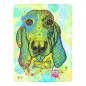 Preview: Decke Paolo -  Fleecedecke, kuschlig, weich, bunt, Motive in Digitaler Popart, 152cm x 203cm, bunt, Basset Hound, Mix