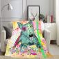 Preview: Decke Paul -  Fleecedecke, kuschlig, weich, bunt, Motive in Digitaler Popart, 152cm x 203cm, bunt, Mini,Bullterrier, Bulli