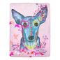 Preview: Decke Princessa -  Fleecedecke, kuschlig, weich, bunt, Motive in Digitaler Popart, 152cm x 203cm, bunt, Windhunde, Podenco, Mix, Sienna