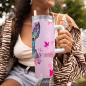 Preview: Tumbler mit Hundemotiv Princessa - Edelstahl, Becher, 1L, mit Strohhalm, bunt, Motive in Digitaler Popart, Mix, Mischling, Windhund, Podenco