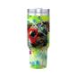 Preview: Tumbler mit Hundemotiv Rex2 - Edelstahl, Becher, 1L, mit Strohhalm, bunt, Motive in Digitaler Popart, Mischling, Mix, Mops