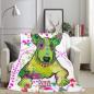 Preview: Decke Roxy -  Fleecedecke, kuschlig, weich, bunt, Motive in Digitaler Popart, 152cm x 203cm, bunt, Mini,Bullterrier, Bulli