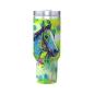 Preview: Tumbler mit Pferdemotiv Tasci - Edelstahl, Becher, 1L, mit Strohhalm, bunt, Motive in Digitaler Popart, Pferd, Rennpferd