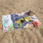 Preview: Strandtuch, Badetuch, Saunatuch mit buntem Hundemotiv in digitaler Popart mit Hunde Motiv Tayra
