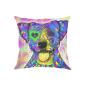 Preview: Weiches, bequemes Sofakissen, mit bunten Hundemotiven, American Staffordshire Terrier, AmStaff, Staff, Staffi, Pitbull, Piti, Pitbullterrier