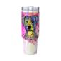 Preview: Tumbler mit Hundemotiv Tayra - Edelstahl, Becher, 1L, mit Strohhalm, bunt, Motive in Digitaler Popart, AmStaff, Staffordshire, SOKA, Listenhund