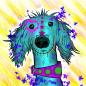 Preview: Bild von einem Hund Toosie. Der Hintergrund ist gelb, der Windhund ist bläulich gehalten in einem Popart Style