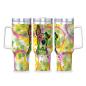 Preview: Tumbler mit Hundemotiv Tyson - Edelstahl, Becher, 1L, mit Strohhalm, bunt, Motive in Digitaler Popart, Mischling, AmStaff, Staffordshire, SOKA, Listenhund, XXL Bully