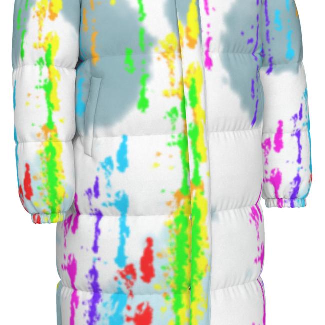 Warme Wintermantel mit Hundemotiv Alec – Popart Hundemotiv, 90% Daunen, 10% Federn, bunt, stylisch, Schäferhund, Rottweiler, Mix, SOKA, Listenhund, Größe XS- 4XL