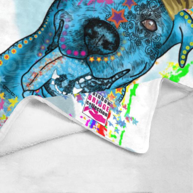 Preview: Decke Alec -  Fleecedecke, kuschlig, weich, bunt, Motive in Digitaler Popart, 152cm x 203cm, bunt, Deutscher Schäferhund, German Shepherd, Schäfi, Mix