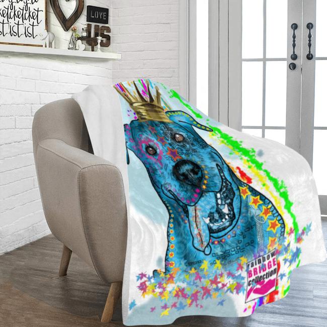 Preview: Decke Alec -  Fleecedecke, kuschlig, weich, bunt, Motive in Digitaler Popart, 152cm x 203cm, bunt, Deutscher Schäferhund, German Shepherd, Schäfi, Mix