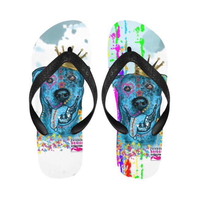 Flip Flops Hundemotiv Alec - Strandsandalen, Sandalen, bunt, Grösse 38-45, Unisex, Mischling, Mix, Deutscher Schäferhund