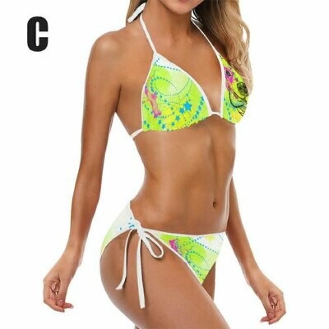 Preview: Bikini mit Lieblingsmotiv von RBC -Triangel Bikini, Größen S-5XL, 85% Polyester, 15% Spandex, Bunt