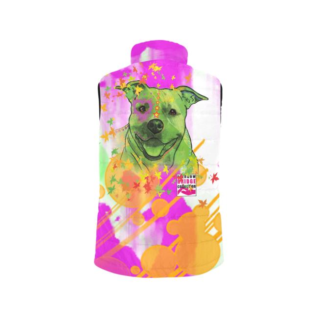 Preview: Weste mit Hundemotiv Angel - 100 % Polyester, Wattiertes Futter, Ärmellos, bunt, Hundemotiv, AmStaff, Staff, Staffordshire, Pitbull, Pit