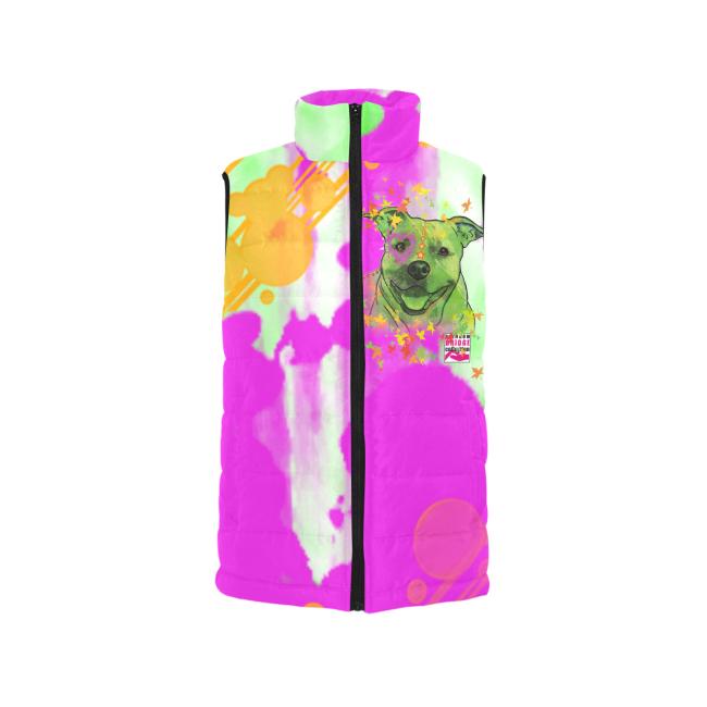 Weste mit Hundemotiv Angel - 100 % Polyester, Wattiertes Futter, Ärmellos, bunt, Hundemotiv, AmStaff, Staff, Staffordshire, Pitbull, Pit