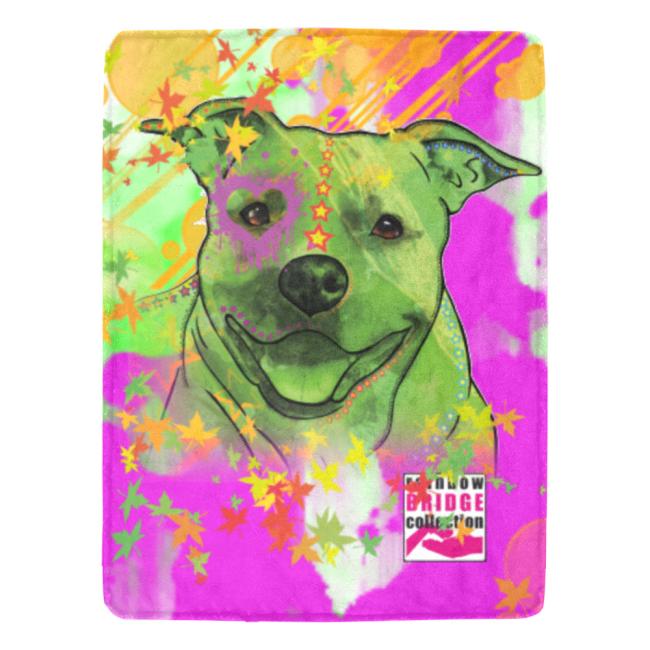 Decke Angel -  Fleecedecke, kuschlig, weich, bunt, Motive in Digitaler Popart, 152cm x 203cm, bunt, Staff, Amstaff, Staffordshire, Soka, Listenhund, Bollerkopf, Mix