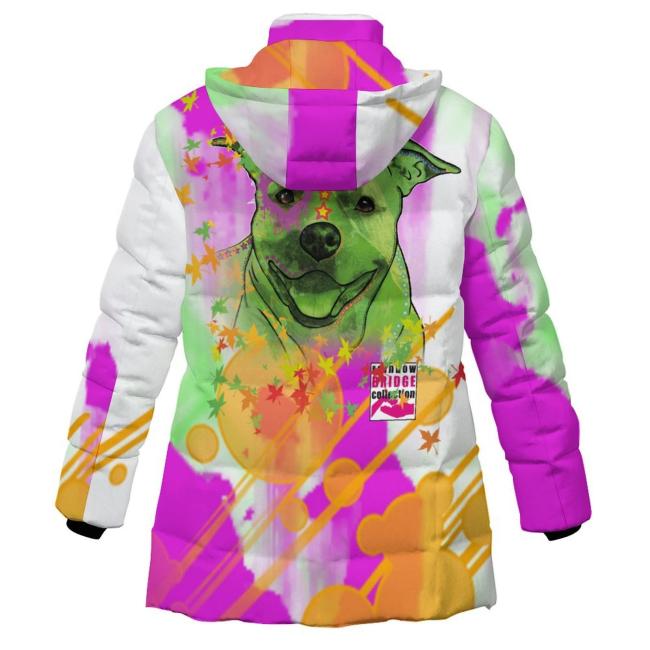 Warme Winterjacke mit Hundemotiv Angel – Popart Hundemotiv, 96% Polyester, 4% Spandex Unisex CD, bunt, Größe S-6XL, AmStaff, Staff, Staffordshire, Pitbull