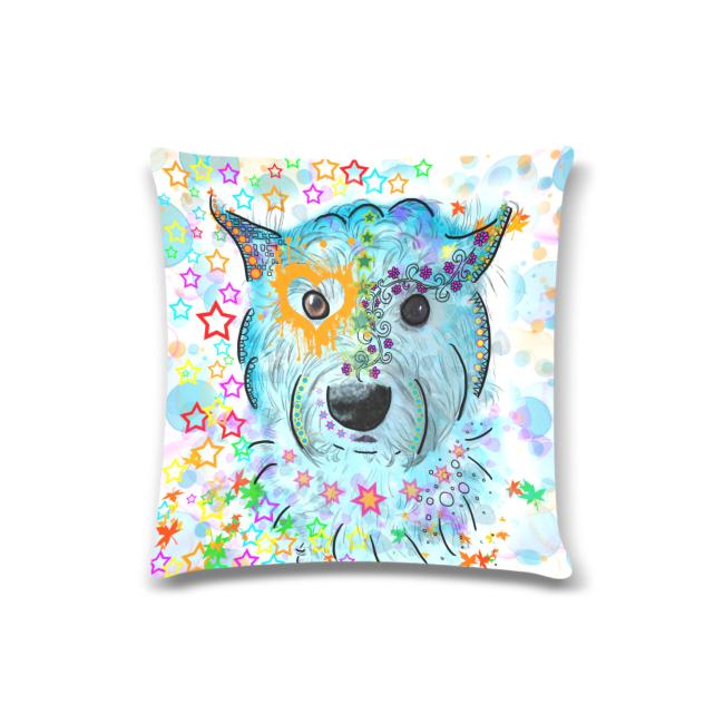 Sofakissen-Bezug Anton- Popart Hundeporträt, 50x50 cm, Baumwolle & Polyester, beidseitig bedruckt, waschbar