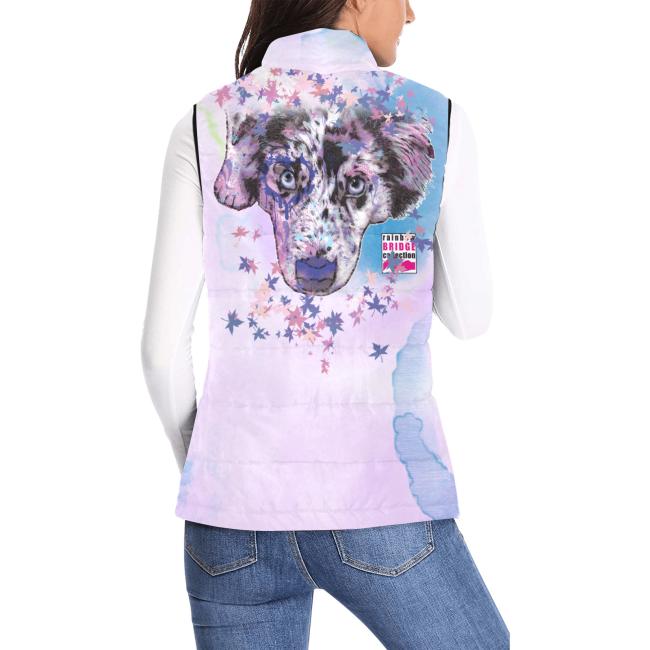 Preview: Weste mit Hundemotiv Aussie - 100 % Polyester, Wattiertes Futter, Ärmellos, bunt, Hundemotiv, Mischling, Mix, Australian Shepherd