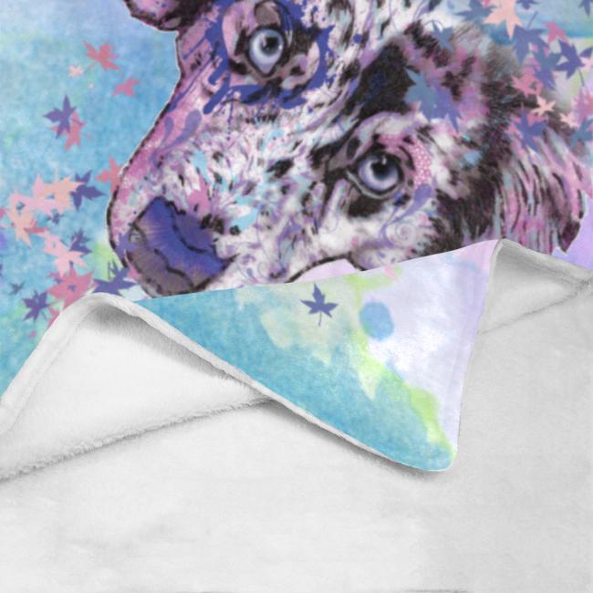 Preview: Decke Aussie  -  Fleecedecke, kuschlig, weich, bunt, Motive in Digitaler Popart, 152cm x 203cm, bunt, Australian Shepherd