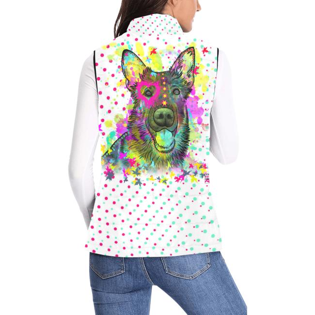 Preview: Weste mit Hundemotiv Bootsmann - 100 % Polyester, Wattiertes Futter, Ärmellos, bunt, Hundemotiv, Deutscher Schäferhund, Mischling, Mix