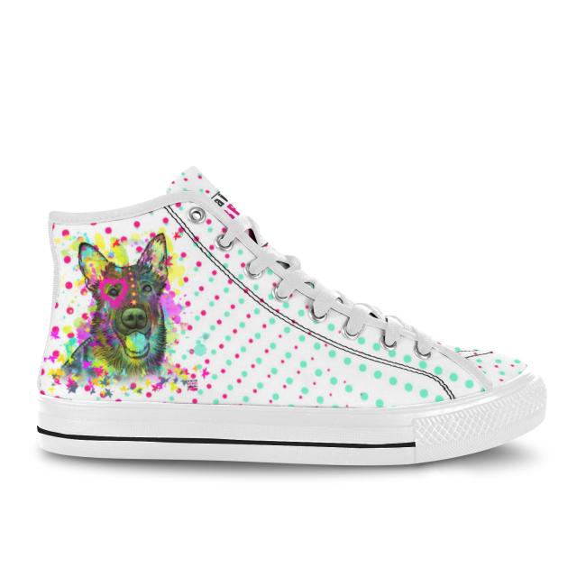 Preview: Sneaker mit Hundemotiv Bootsmann - Turnschuh, Sportschuh, bunt, Unisex, Grösse 36-46, Mischling, Mix, Deutscher Schäferhund