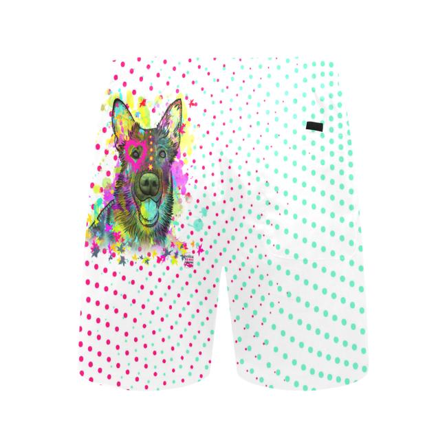 Badehose mit Hundemotiv Bootsmann - Badehose, Shorts, Strand, bunt, Swimwear, Schäferhund, German Sheppered, Dog, Mix