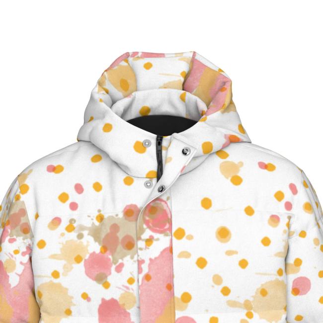 Warme Wintermantel mit Hundemotiv Bumsi– Popart Hundemotiv, 90% Daunen, 10% Federn, bunt, stylisch, AmStaff, Staff, Staffordshire, Pitbull, Pit, Soka, Größe XS- 4XL