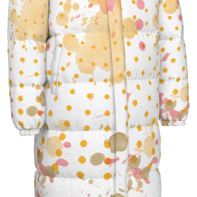 Warme Wintermantel mit Hundemotiv Bumsi– Popart Hundemotiv, 90% Daunen, 10% Federn, bunt, stylisch, AmStaff, Staff, Staffordshire, Pitbull, Pit, Soka, Größe XS- 4XL