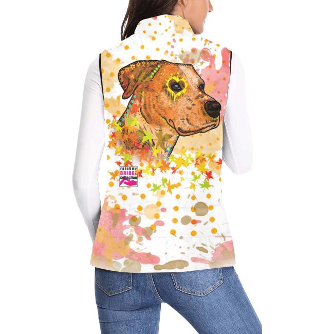 Preview: Weste mit Hundemotiv Bumsi - 100 % Polyester, Wattiertes Futter, Ärmellos, bunt, Hundemotiv, AmStaff, Staff, Staffordshire, Pitbull, Pit