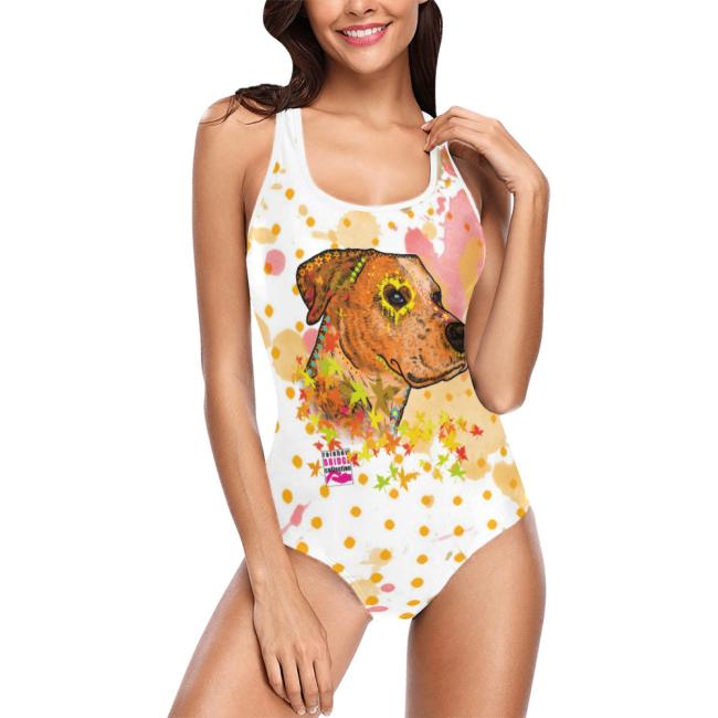 Badeanzug Hundemotiv Bumsi -  85% Polyester, 15% Spandex, Wasserecht, mit Innenfutter, bunt, Größe XS-5XL, Bademode, AmStaff, Staff, Staffordshire, SOKA, Listenhund