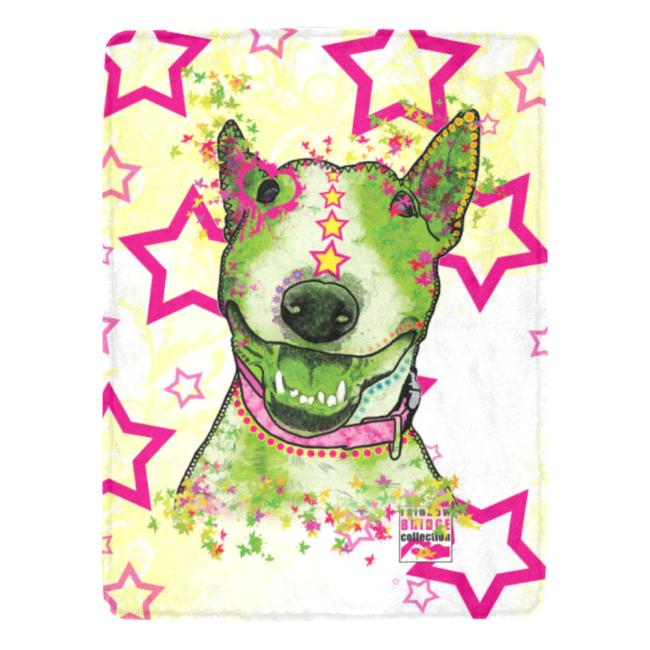 Decke Bärbel -  Fleecedecke, kuschlig, weich, bunt, Motive in Digitaler Popart, 152cm x 203cm, bunt, Mini,Bullterrier, Bulli