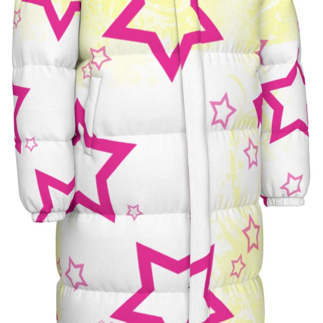 Warme Wintermantel mit Hundemotiv Bärbel– Popart Hundemotiv, 90% Daunen, 10% Federn, bunt, stylisch, Mini, Bullterrier, Bulli, Soka, Größe XS- 4XL
