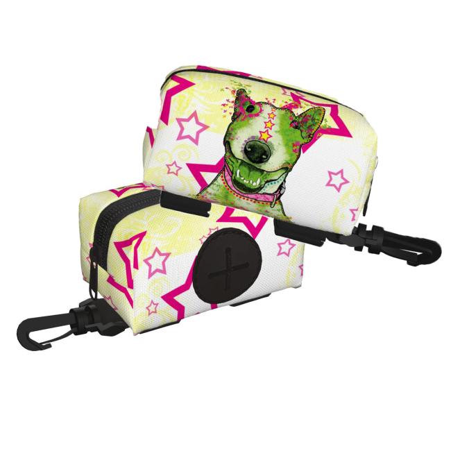 Kack & Pack mit Hundemotiv Bärbel - Hundekottütentasche, Hundekotbeutelhalter, bunt, Polyster, Bullterrier, Bulli, SOKA, Listenhund, Mischling, Mix