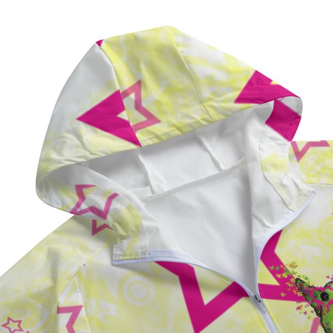 Regenjacke it Hundemotiv Bärbel Detailauschnitt Kapuze