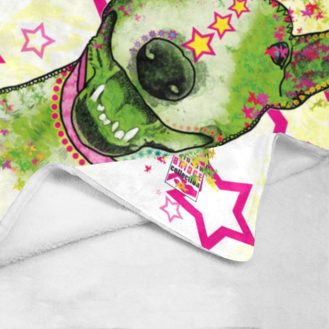 Preview: Decke Bärbel -  Fleecedecke, kuschlig, weich, bunt, Motive in Digitaler Popart, 152cm x 203cm, bunt, Mini,Bullterrier, Bulli